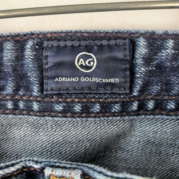 Adriano Goldschmied Jeans Mens 32x34 Blue Matchbox Slim Straight Dark Wash Denim - Picture 15 of 16